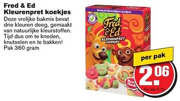 Aanbiedingen Fred + ed kleurenpret koekjes - Fred &amp; Ed - Geldig van 12/02/2017 tot 21/02/2017 bij Hoogvliet