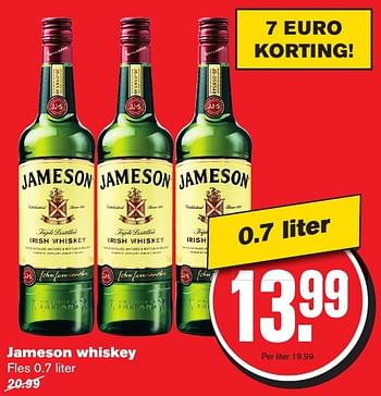 Aanbiedingen Jameson whiskey - Jameson - Geldig van 12/02/2017 tot 21/02/2017 bij Hoogvliet
