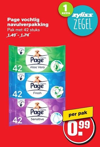 Aanbiedingen Page vochtig navulverpakking - Page - Geldig van 12/02/2017 tot 21/02/2017 bij Hoogvliet