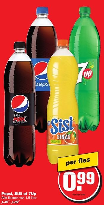 Aanbiedingen Pepsi, sisi of 7up - Huismerk - Hoogvliet - Geldig van 12/02/2017 tot 21/02/2017 bij Hoogvliet