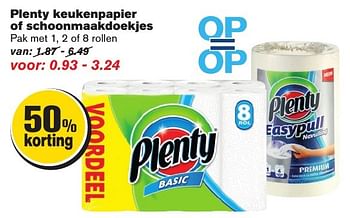 Aanbiedingen Plenty keukenpapier of schoonmaakdoekjes - Plenty - Geldig van 12/02/2017 tot 21/02/2017 bij Hoogvliet