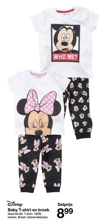 Aanbiedingen Baby t-shirt en broek - Disney - Geldig van 18/02/2017 tot 24/02/2017 bij Zeeman