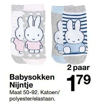Aanbiedingen Babysokken nijntje - Huismerk - Zeeman  - Geldig van 18/02/2017 tot 24/02/2017 bij Zeeman