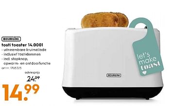 Aanbiedingen Bourgini tosti toaster 14.0001 - Bourgini - Geldig van 11/02/2017 tot 22/02/2017 bij Blokker