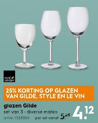 Aanbiedingen Glazen gilde - Royal Leerdam - Geldig van 11/02/2017 tot 22/02/2017 bij Blokker