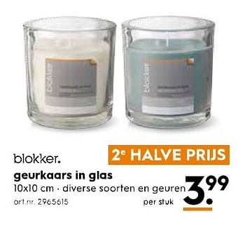 Aanbiedingen Geurkaars in glas - Huismerk - Blokker - Geldig van 11/02/2017 tot 22/02/2017 bij Blokker