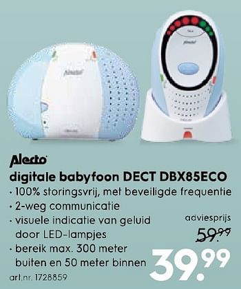 Aanbiedingen Alecto digitale babyfoon dect dbx85eco - Alecto - Geldig van 11/02/2017 tot 22/02/2017 bij Blokker
