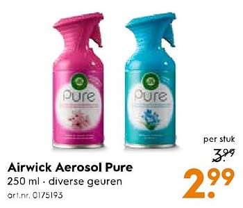 Aanbiedingen Airwick aerosol pure - Airwick - Geldig van 11/02/2017 tot 22/02/2017 bij Blokker
