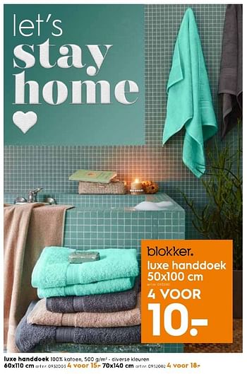 Aanbiedingen Luxe handdoek - Huismerk - Blokker - Geldig van 11/02/2017 tot 22/02/2017 bij Blokker