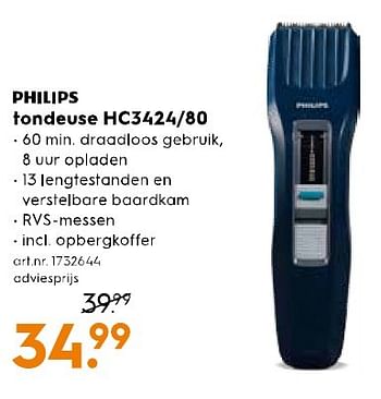 Aanbiedingen Philips tondeuse hc3424-80 - Philips - Geldig van 11/02/2017 tot 22/02/2017 bij Blokker