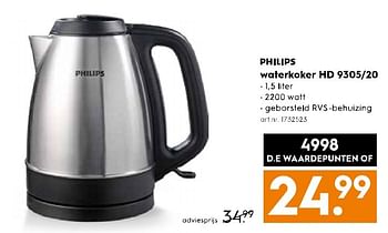 Aanbiedingen Philips waterkoker hd 9305-20 - Philips - Geldig van 11/02/2017 tot 22/02/2017 bij Blokker