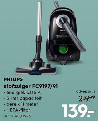 Aanbiedingen Philips stofzuiger fc9197-91 - Philips - Geldig van 11/02/2017 tot 22/02/2017 bij Blokker