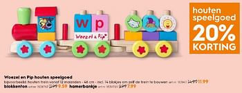 Aanbiedingen Woezel en pip houten speelgoed houten trein - Woezel en Pip - Geldig van 11/02/2017 tot 22/02/2017 bij Blokker