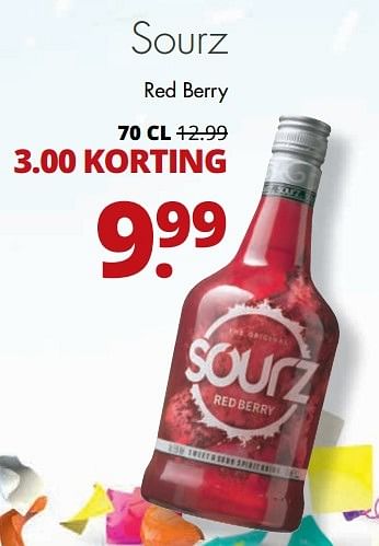 Aanbiedingen Sourz red berry - Sourz - Geldig van 12/02/2017 tot 25/02/2017 bij Mitra