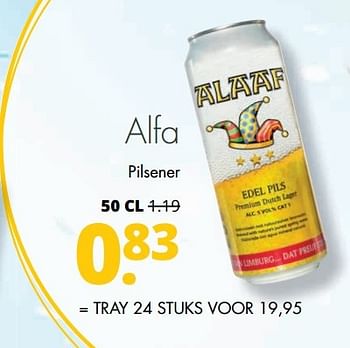 Aanbiedingen Alfa pilsener - Alfa - Geldig van 12/02/2017 tot 25/02/2017 bij Mitra