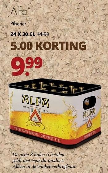 Aanbiedingen Alfa pilsener - Alfa - Geldig van 12/02/2017 tot 25/02/2017 bij Mitra