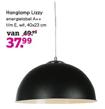 Aanbiedingen Hanglamp lizzy - Huismerk - Leen Bakker - Geldig van 13/02/2017 tot 26/02/2017 bij Leen Bakker