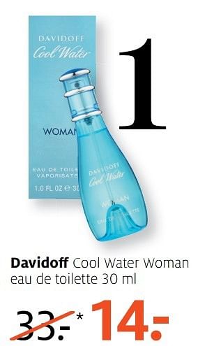 Aanbiedingen Davidoff cool water woman eau de toilette 30 ml - Davidoff - Geldig van 13/02/2017 tot 26/02/2017 bij Etos