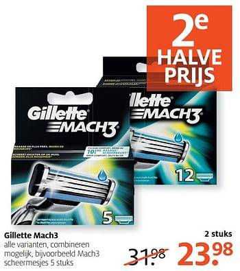 Aanbiedingen Gillette mach3 scheermesjes - Gillette - Geldig van 13/02/2017 tot 26/02/2017 bij Etos