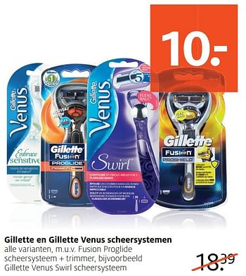 Aanbiedingen Gillette en gillette venus swirl scheersystemen - Gillette - Geldig van 13/02/2017 tot 26/02/2017 bij Etos