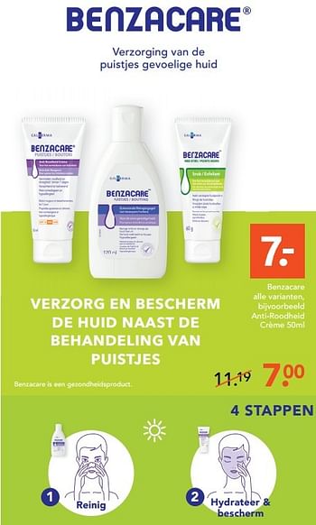 Aanbiedingen Benzacare anti-roodheid crème - Benzacare - Geldig van 13/02/2017 tot 26/02/2017 bij Etos