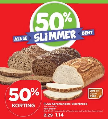 Aanbiedingen Plus korenlanders vloerbrood extra donker, heel brood - Korenlanders - Geldig van 19/02/2017 tot 25/02/2017 bij Plus