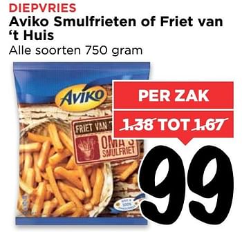 Aanbiedingen Aviko smulfrieten of friet van `t huis - Aviko - Geldig van 19/02/2017 tot 25/02/2017 bij Vomar