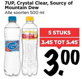 Aanbiedingen 7up, crystal clear, sourcy of mountain dew - Huismerk Vomar - Geldig van 19/02/2017 tot 25/02/2017 bij Vomar