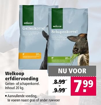 Aanbiedingen Welkoop erfdiervoeding - Huismerk - Welkoop - Geldig van 13/02/2017 tot 26/02/2017 bij Welkoop
