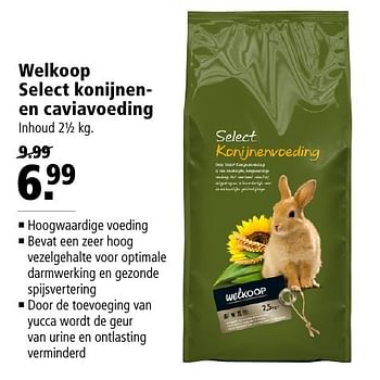 Aanbiedingen Welkoop select konijnenen caviavoeding - Huismerk - Welkoop - Geldig van 13/02/2017 tot 26/02/2017 bij Welkoop