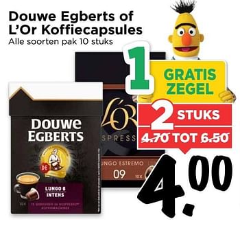 Aanbiedingen Douwe egberts of l`or koffiecapsules - Douwe Egberts - Geldig van 19/02/2017 tot 25/02/2017 bij Vomar