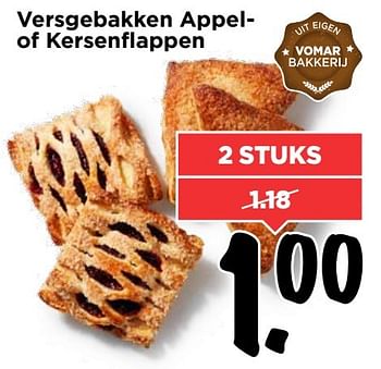 Aanbiedingen Versgebakken appelof kersenflappen - Huismerk Vomar - Geldig van 19/02/2017 tot 25/02/2017 bij Vomar