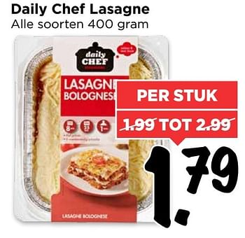 Aanbiedingen Daily chef lasagne - Daily chef - Geldig van 19/02/2017 tot 25/02/2017 bij Vomar