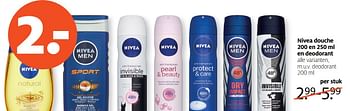 Aanbiedingen Nivea douche en deodorant - Nivea - Geldig van 20/02/2017 tot 26/02/2017 bij Etos