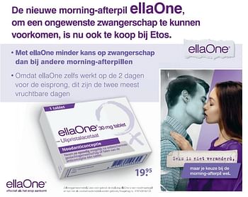 Aanbiedingen Morning-afterpil - EllaOne - Geldig van 20/02/2017 tot 26/02/2017 bij Etos