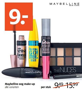 Aanbiedingen Maybelline oog make-up - Maybelline - Geldig van 20/02/2017 tot 26/02/2017 bij Etos