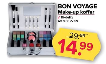 Aanbiedingen Bon voyage make-up koffer - Huismerk - Kijkshop - Geldig van 13/02/2017 tot 26/02/2017 bij Kijkshop