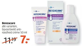 Aanbiedingen Benzacare antiroodheid crème - Benzacare - Geldig van 20/02/2017 tot 26/02/2017 bij Etos