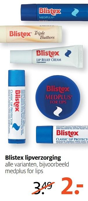 Aanbiedingen Blistex lipverzorging - Blistex - Geldig van 20/02/2017 tot 26/02/2017 bij Etos