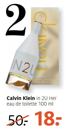 Aanbiedingen Calvin klein in 2u her eau de toilette 100 ml - Calvin Klein - Geldig van 20/02/2017 tot 26/02/2017 bij Etos