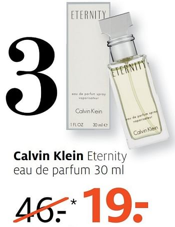 Aanbiedingen Calvin klein eternity eau de parfum 30 ml - Calvin Klein - Geldig van 20/02/2017 tot 26/02/2017 bij Etos