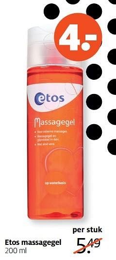 Aanbiedingen Etos massagegel - Huismerk - Etos - Geldig van 20/02/2017 tot 26/02/2017 bij Etos