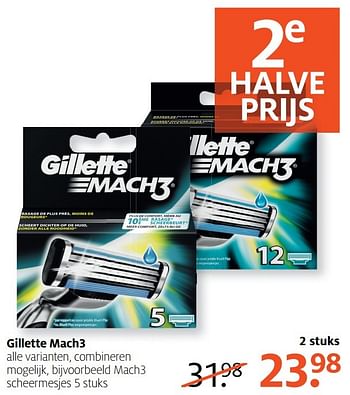 Aanbiedingen Gillette mach3 scheermesjes - Gillette - Geldig van 20/02/2017 tot 26/02/2017 bij Etos