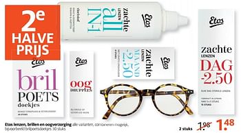 Aanbiedingen Etos lenzen, brillen en oogverzorging - Huismerk - Etos - Geldig van 20/02/2017 tot 26/02/2017 bij Etos