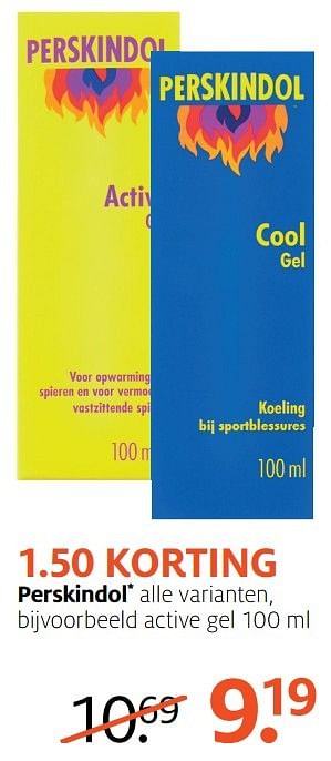 Aanbiedingen Perskindol active gel - Perskindol - Geldig van 20/02/2017 tot 26/02/2017 bij Etos