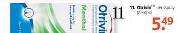 Aanbiedingen Otrivin neusspray menthol - Otrivin - Geldig van 20/02/2017 tot 26/02/2017 bij Etos