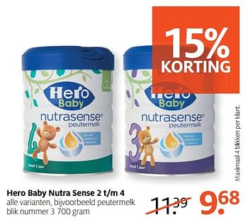 Aanbiedingen Hero baby nutra sense 2 t-m 4 - Hero Baby - Geldig van 20/02/2017 tot 26/02/2017 bij Etos