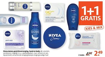 Aanbiedingen Nivea dames gezichtsverzorging, hand en body - Nivea - Geldig van 20/02/2017 tot 26/02/2017 bij Etos