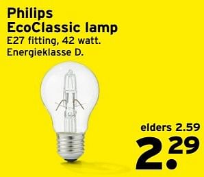 Aanbiedingen Philips ecoclassic lamp - Philips - Geldig van 20/02/2017 tot 26/02/2017 bij Gamma