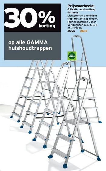 Aanbiedingen Gamma huishoudtrap 4-treeds - Huismerk - Gamma - Geldig van 20/02/2017 tot 26/02/2017 bij Gamma
